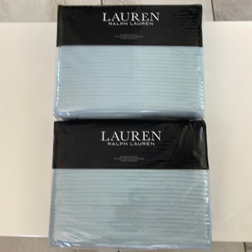 New Ralph Lauren Spencer Soft Teal Blue European Sham Set of 2. $270